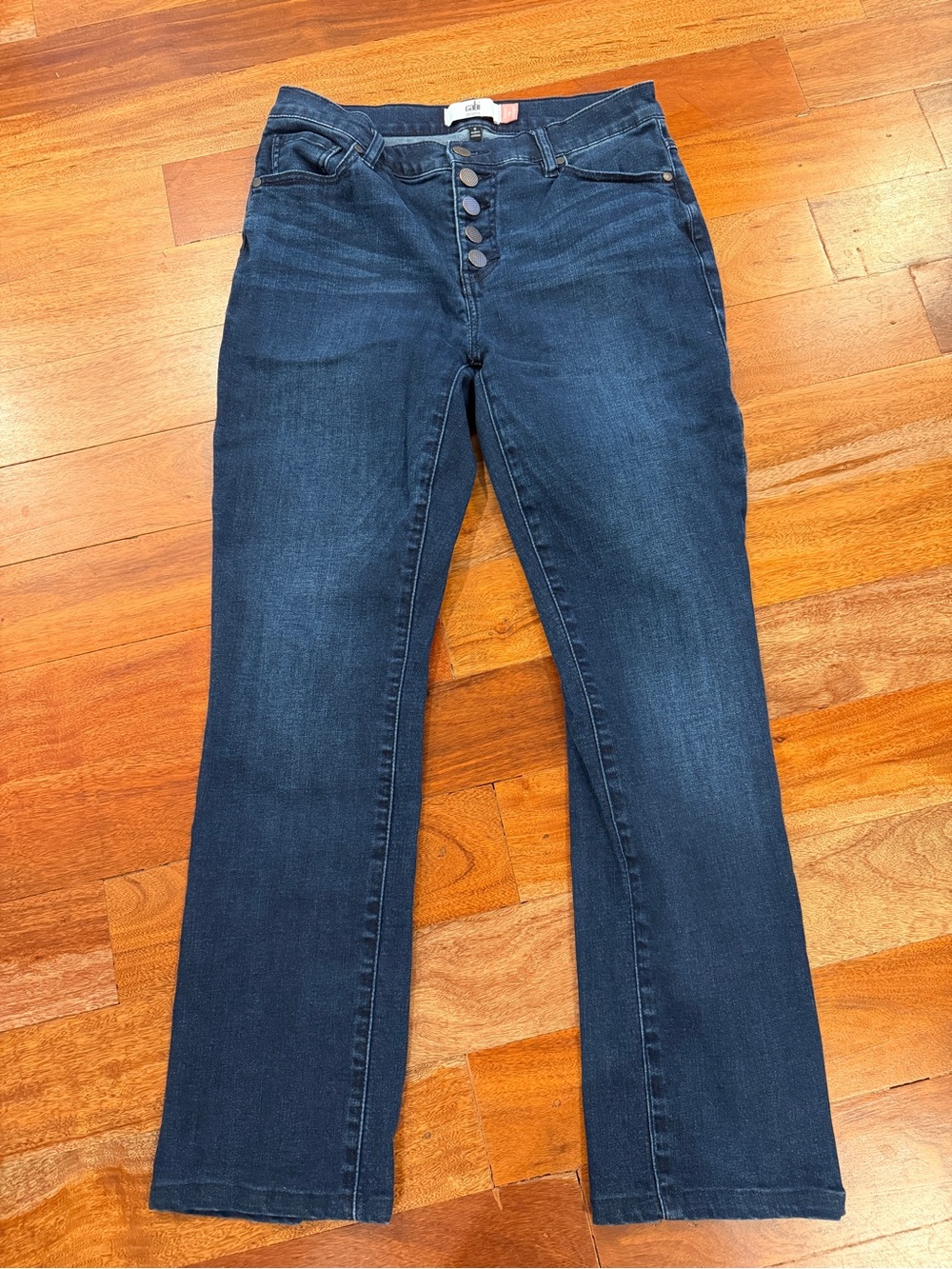 CAbi High-Rise Dark Blue Button-Fly Women's Jeans. Size 4.
